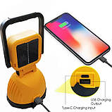 Ліхтар ручний 8033 9110 із сонячною панеллю, жовтий, фото 5