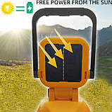 Ліхтар ручний 8033 9110 із сонячною панеллю, жовтий, фото 6