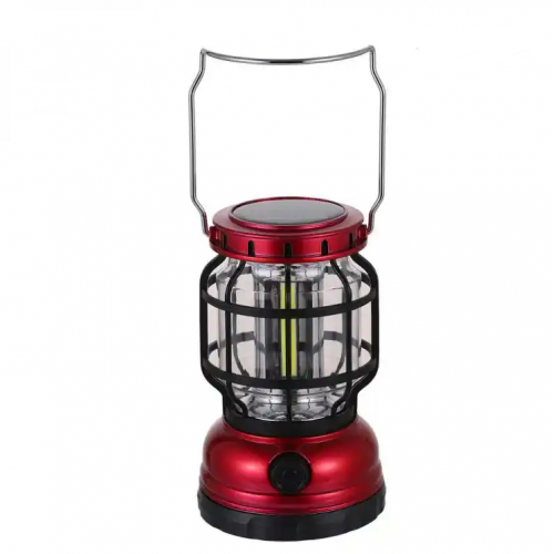 Ліхтар кемпінговий BL ZJ-1990T на сонячній батареї, червоний, фото 1