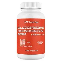 Глюкозамин хондроитин МСМ Sporter Glucosamine Chondroitin MSM +Boswellia 120 таб.