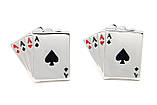 Запонки Покер Poker для гравця карти тузи весільні запонки стильний аксесуар, фото 3