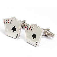 Запонки Покер Poker для гравця карти тузи весільні запонки стильний аксесуар