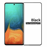 Захисне скло для Samsung A715 Galaxy A71 (2020) Full Glue (0.3 мм, 2.5 D) чорна рамка