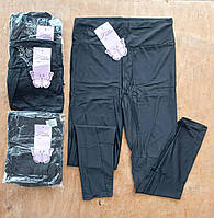 Лосини жіночі еластичні зі стразами норма розмір 46-50, колір чорний