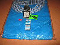 Пижама женская 100% хлопок размер L (48) синяя и зеленая (окантовка в полоску) синя