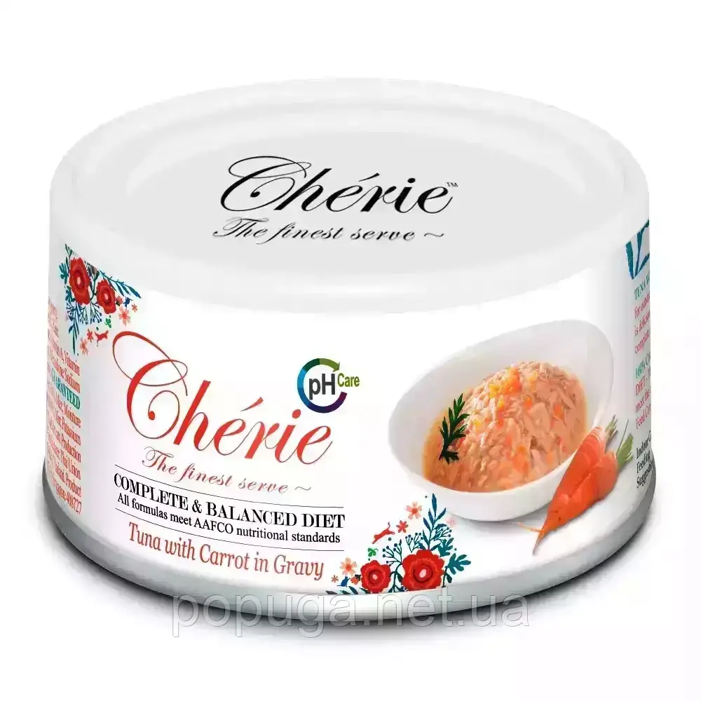 Cherie (Шері) Tuna with Carrots консерви для підтримки сечовивідних шляхів у котів ТУНЕЦЬ І МОРКВА (шматочки в соусі)