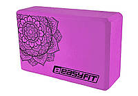 Блок для йоги EasyFit EVA с рисунком фиолетовый