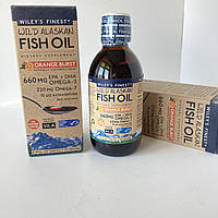 Wiley's Finest, Wild Alaskan Fish Oil, Orange Burst, Omega 3, рибʼячий жир апельсиновий смак, 250 мл