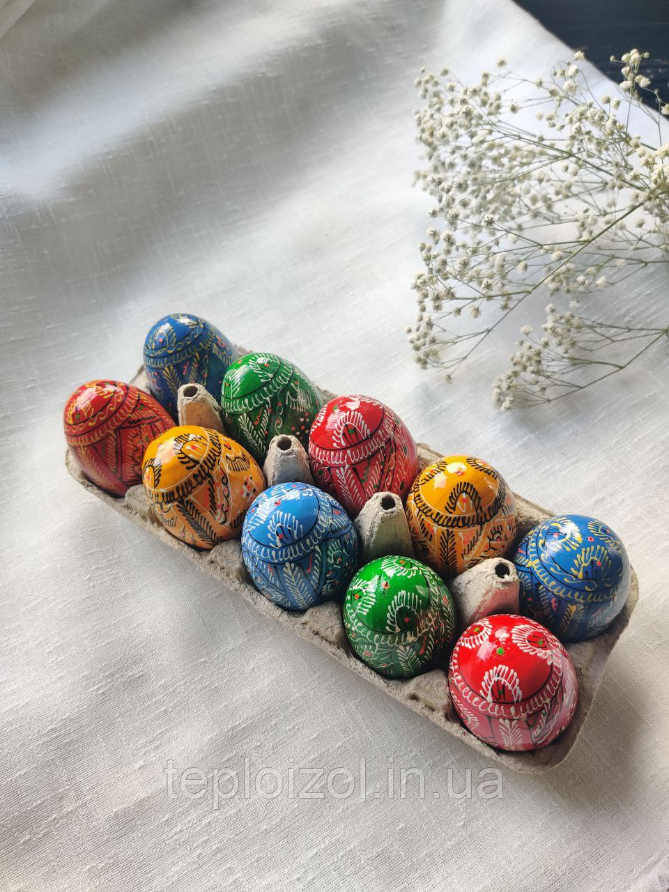 Набор писанок деревянных ручной работы 10 шт., фото 1