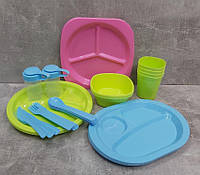 Набор пластиковой посуды для пикника 36 предметов Stenson 86497 OE, код: 6601953