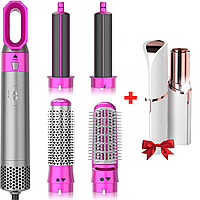 Фен-стайлер 5в1 Hot Air Styler, 1000 Вт + Подарок Эпилятор для лица Flawless / Мультистайлер с насадками