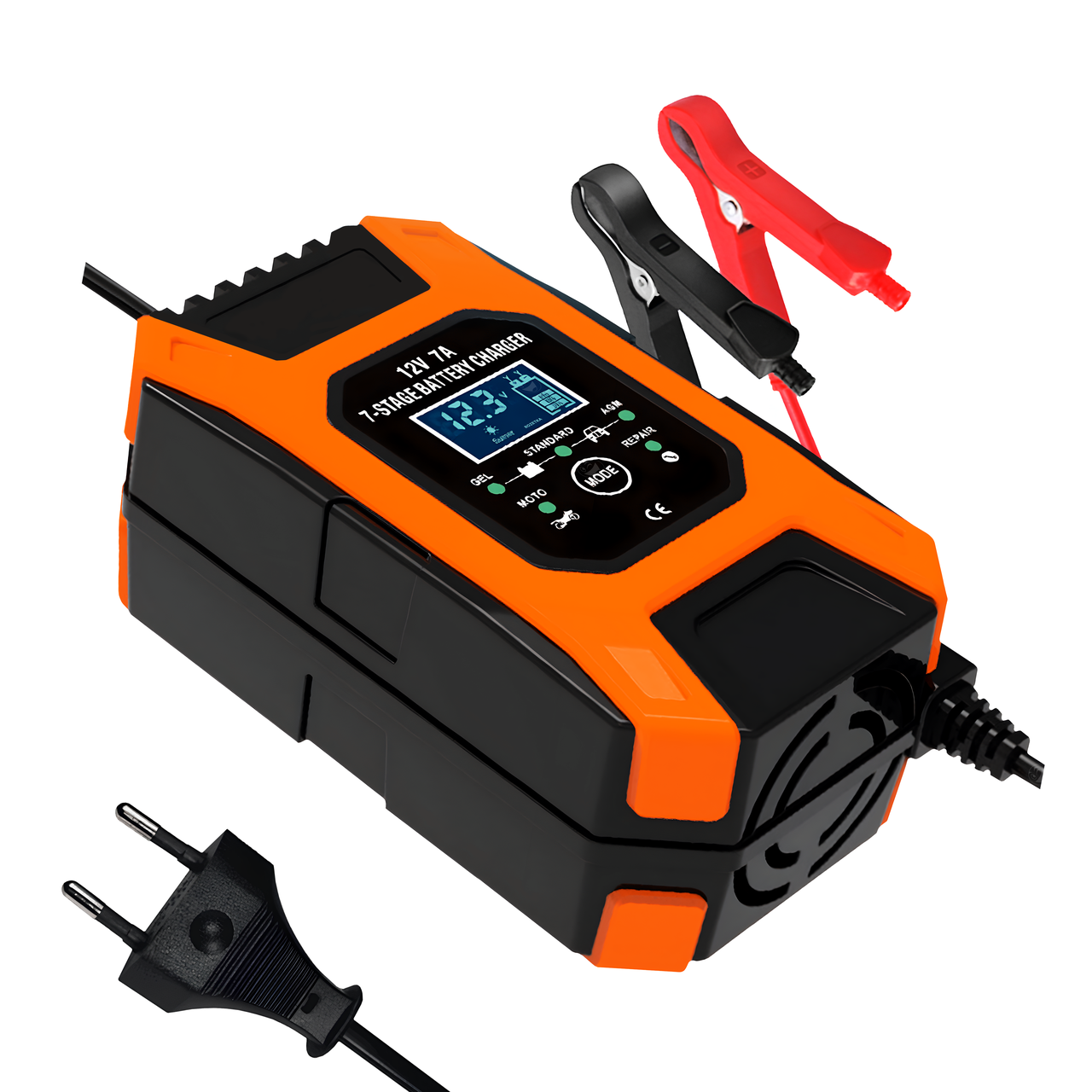 Автомобільний імпульсний зарядний пристрій Foxsur 12v 7A FBC1207D, автоматична зарядка для акумулятора