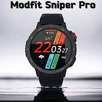 Водонепроницаемые Смарт часы Modfit Sniper Pro All Black Черный ремешок можно разговаривать прямо с часов