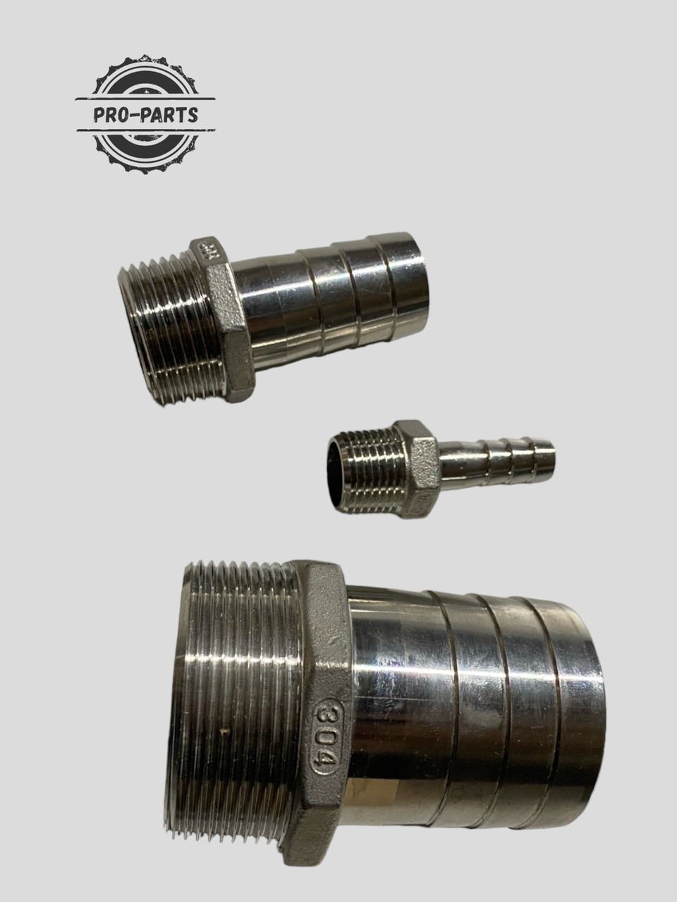 Штуцер різьбовий нержавіючий з ялинкою під шланг DN25 R1", фото 1