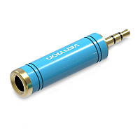 Переходник Vention HiFi 3.5 mm штекер to 6.35 mm / 6.5 mm разъём аудио адаптер Blue (VAB-S04-L)