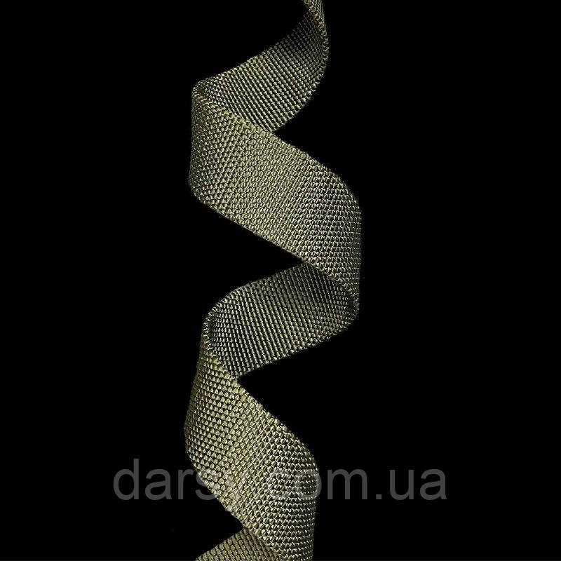 Стропа Стрічка ремінна нейлон ромбовидне плетіння 40 мм поліамід хакі міцна 3 мм, фото 1