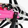 Велосипед для дівчинки 6-8 років зростом 110-140 см, литі диски 18 дюймів, Рожевий, дод. колеса, MG-18820, фото 3