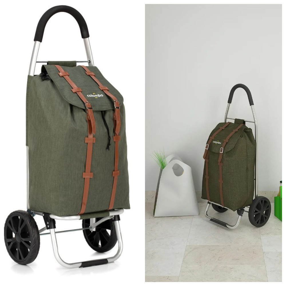 Господарська сумка-візок Colombo Dakar CRL004 (Green), 50 л | Міцна, легка, на 2-х колесах, для покупок