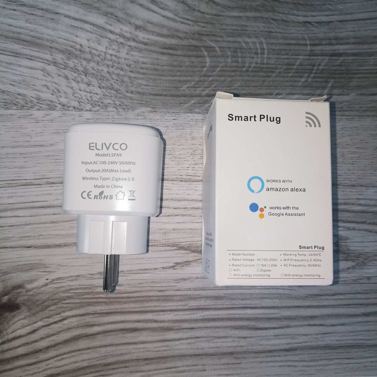 Розумна Zigbee 3.0 розетка ELIVCO 20А з лічильником електроенергії Tuya, Smart Life, 4400Вт з енергометром
