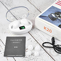 Сенсорні Бездротові навушники AirDots K20 з мікрофоном вакуумні White