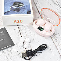 Сенсорні Бездротові навушники AirDots K20 з мікрофоном вакуумні Pink