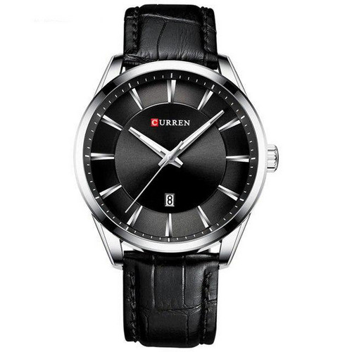 Чоловічий кварцовий наручний годинник Curren 8365 Silver-Black
