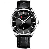 Мужские кварцевые наручные часы Curren 8365 Silver-Black
