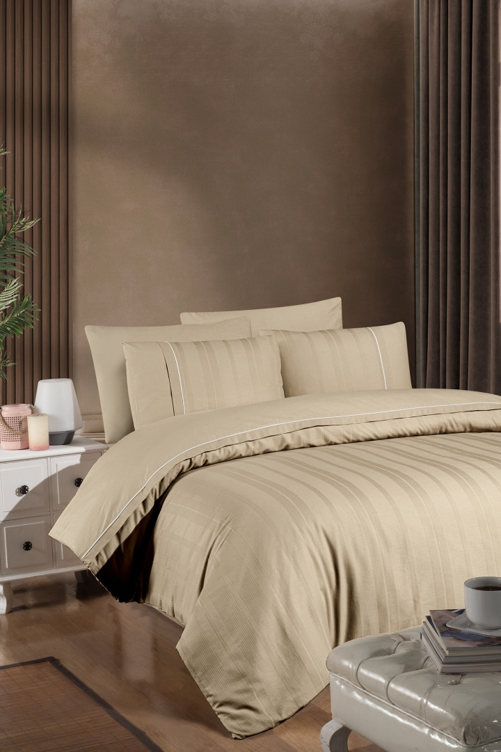 Постільна білизна First Choice Ranforce Deluxe 200 х 220 см Fredan Cappuccino, фото 1