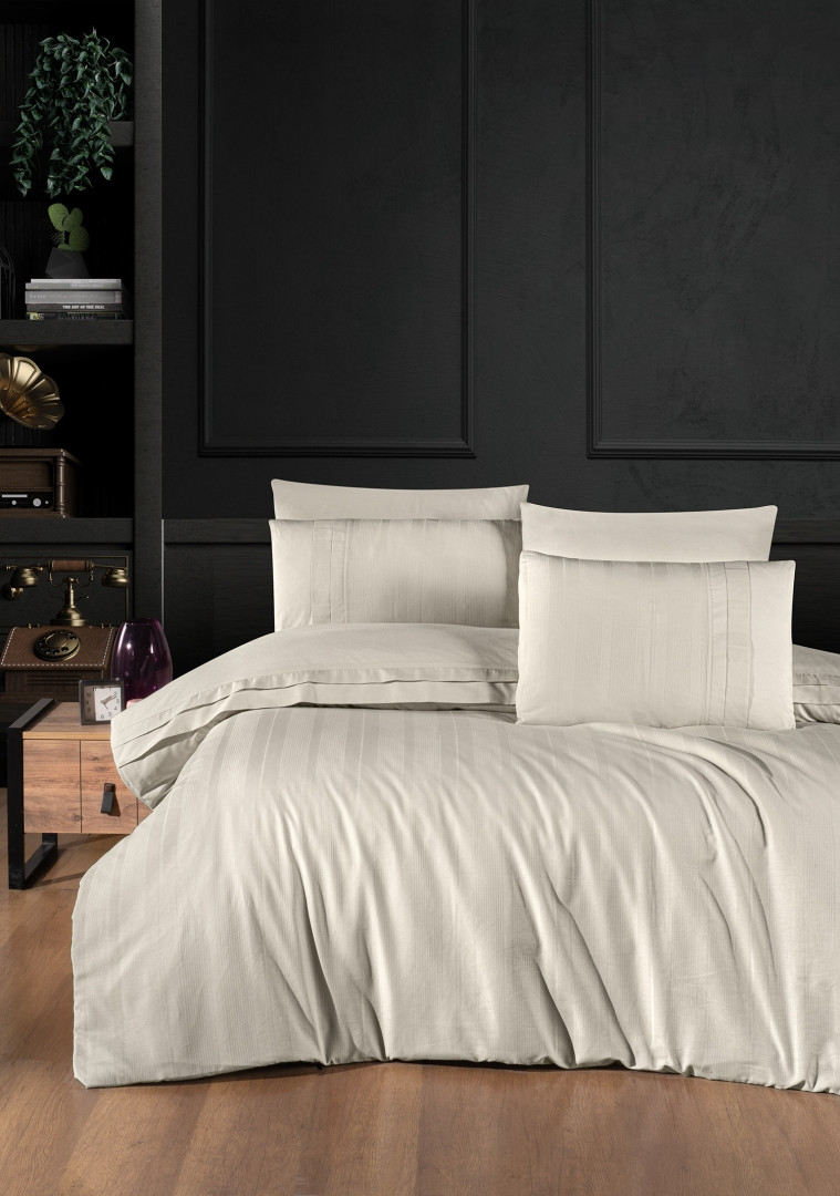 Постільна білизна First Choice Ranforce Deluxe 200 х 220 см Glosland Beige, фото 1