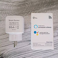 Умная смарт WiFi розетка SMART SOCKET 20А с счетчиком электроэнергии, Розетка Smart Plug з энергометром белая