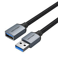 USB кабель-удлинитель Vention USB 3.0 Male to USB Female Extension Cable Cotton Braided 2 м Gray (CBLHH)