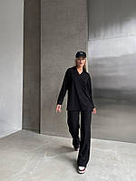 Легкий базовый костюмчик для весенних прогулок, рубчик мустанг S,M,L,XL, разные цвета Черный, M
