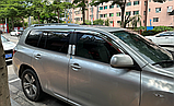 Дефлектори вікон хромовані, вітровики Toyota Highlander 2009-2014 (6шт./Autoclover/Корея), фото 7