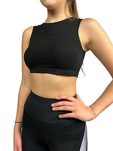 Топ спортивний гімнастичний подвійний, чорний, кулір