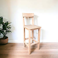 Высокий стул со спинкой Мюнхен деревянный для кафе баров кухни собственное производство Ольха