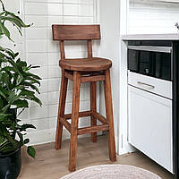 Дерев'яний стілець табурет Дублін високий зі спинкою для барів кафе балконів власне виробництво 75 см