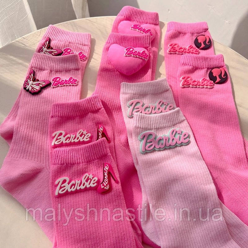 Дитячі рожеві гольфи, шкарпетки Barbie для дівчаток. Шкарпетки для дітей
