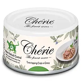 Cherie Hairball Control Tuna Crab in Gravy - консерви Шері мікс тунця з крабом у соусі для кішок