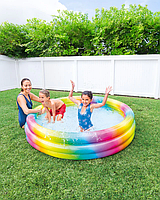 Детский надувной бассейн Веселая геометрия Intex Comfort-Rest винил, размер 168-41см