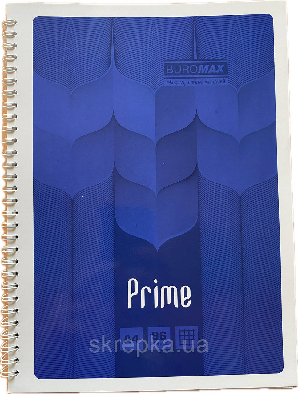 Зошит на пружині Buromax PRIME А4 96арк. клітка в картонній обкладинці синій 2455