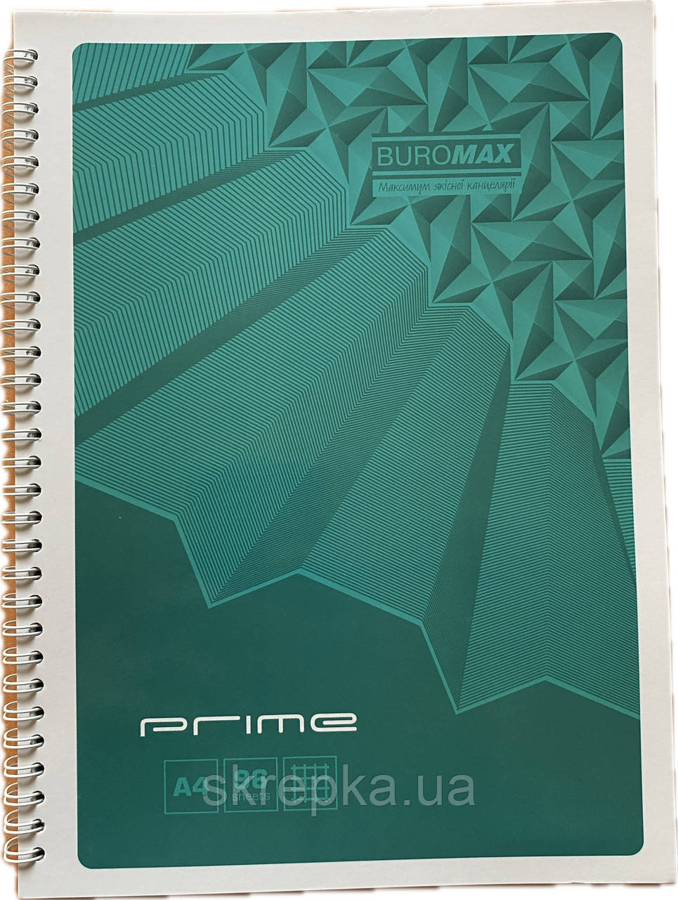 Зошит на пружині Buromax PRIME А4 96арк. клітка в картонній обкладинці бірюзовий 2455