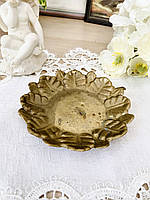 Старое бронзовое блюдце, тарелочка, конфетница в форме цветка, бронза, Германия