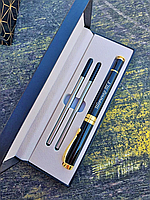 Подарочная письменная ручка с гравировкой на заказ в футляре и сменными стержнями
