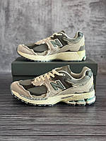 Замшеві чоловічі кросівки New Balance 2002r, кросівки сірі чоловічі Нью Баланс замша шкіра, кросівки на весну