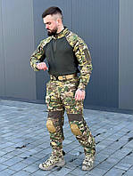 Костюм военный тактический рип-стоп мультикам, Форма зсу с наколенниками, Армейский костюм весна-лето 2XL