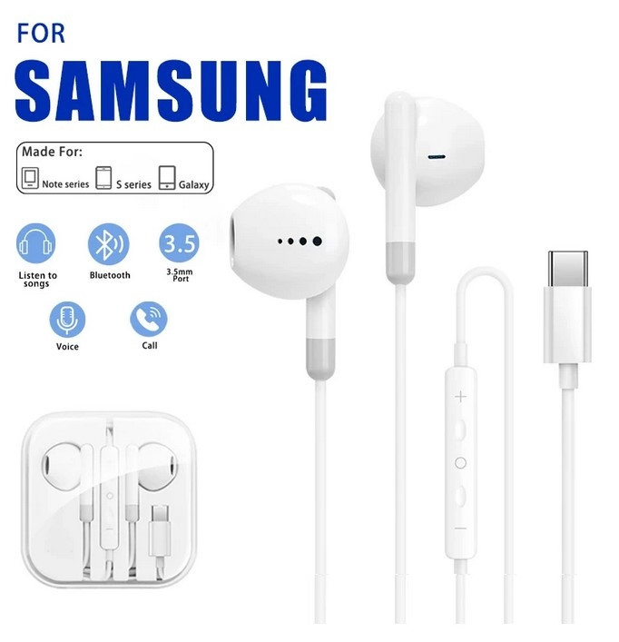 Оригінальні USB Type C навушники Samsung Earphones GF10 Apple iPhone 15 Xiaomi 12 Huawei з мікрофоном DAC Chip, фото 1