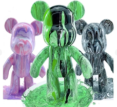 Набір розмальовка для творчості ведмежа DIY Creative Fluid Bear 23см, кольоровий, фото 4