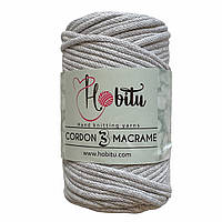 HOBITU CORDON 3 MACRAME (ХОБІТУ КОРДОН 3 МАКРАМЕ) № 156 светло-серый (Пряжа шнур с вискозой, нитки для вязания