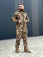 Демисезонный костюм soft shell пиксель, Военная форма пиксель всу водонепроницаемая, Костюм тактический pixel