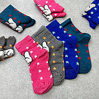 Высокие детские носки ВиАтекс, Разноцветные звёздочки, 25-28 р, 12 пар